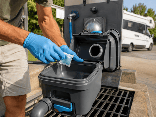 Vaciado y tratamiento higiénico del casete de aguas negras